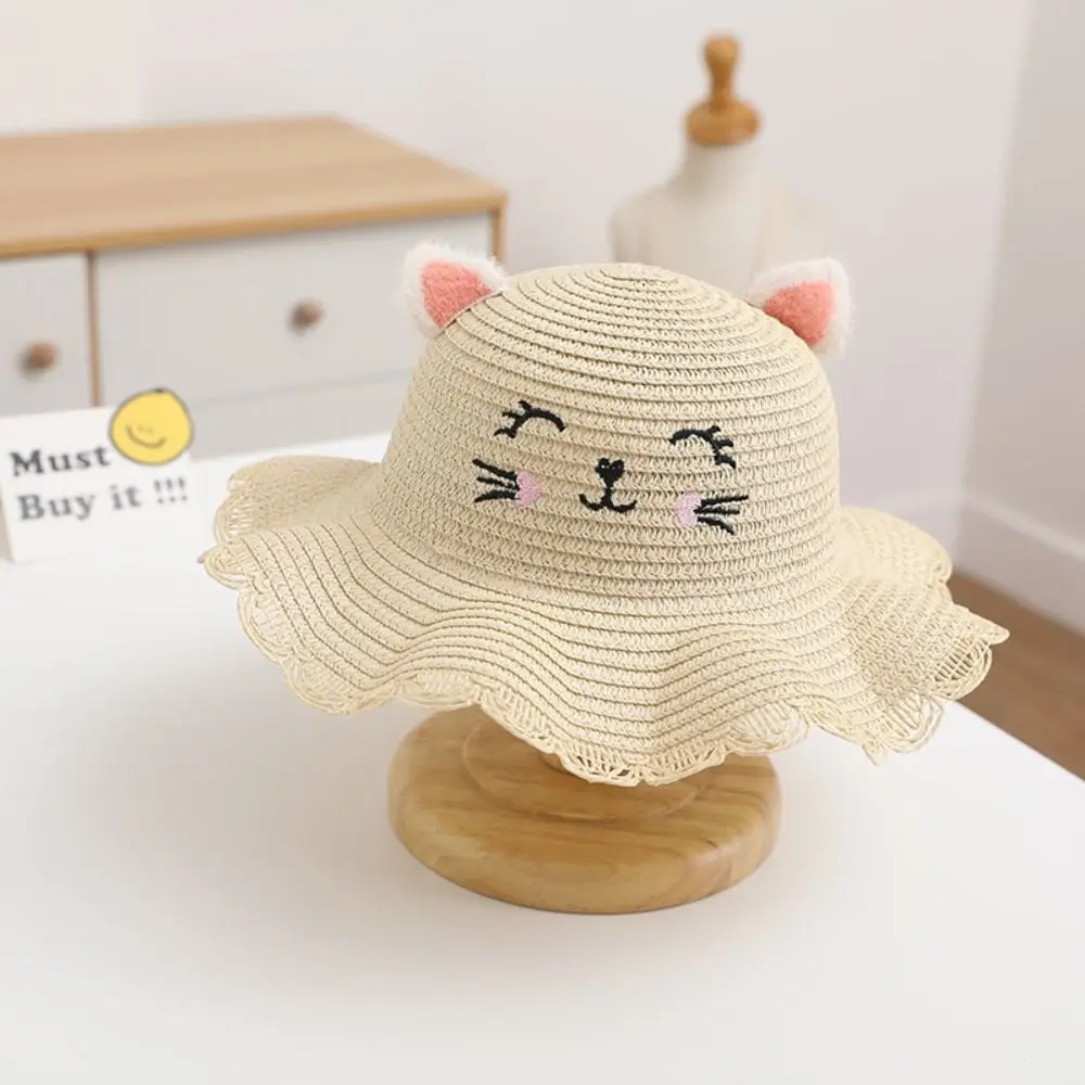 Sombrero de sol infantil con diseño de gato para niños y niñas - imagen 3