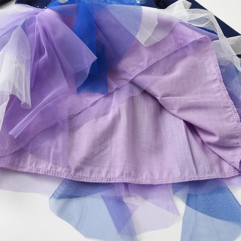 Vestido niña unicornio DXTON – Tul estampado casual para otoño