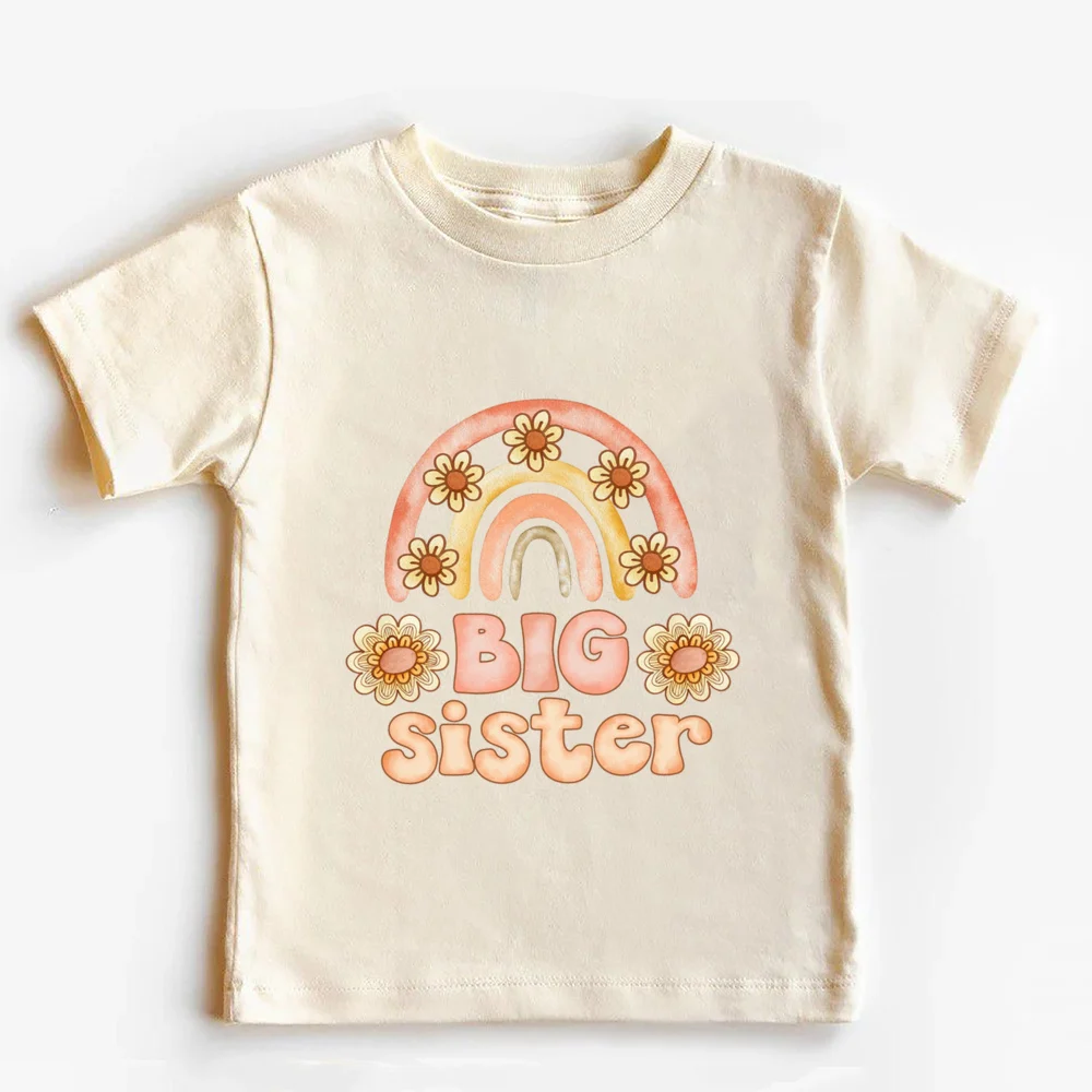Camiseta manga corta arcoíris para hermanas retro coordinada - imagen 4