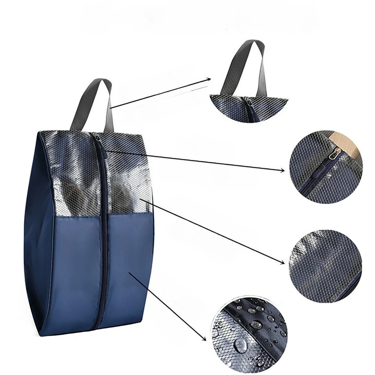 Bolsa para zapatos de viaje impermeable con cierre de cremallera - imagen 2