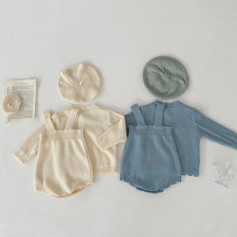 Conjunto cárdigan y mono de punto para bebé niña - imagen 3