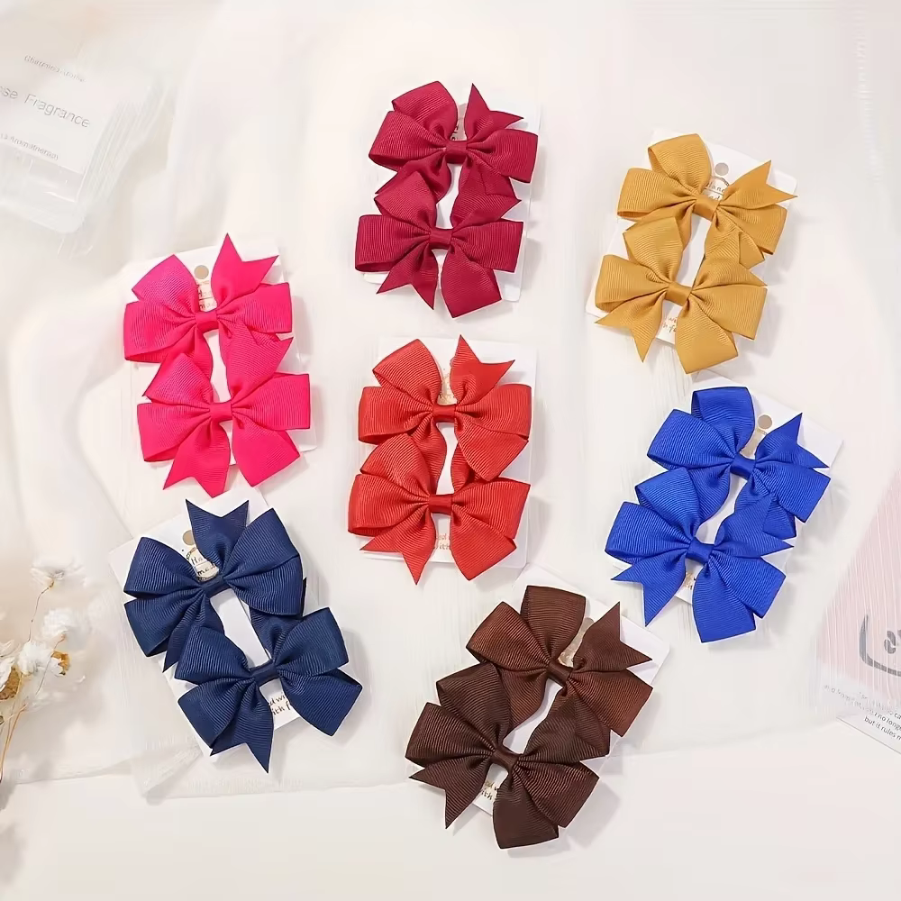 Lazos bebé de cinta grosgrain – Pinzas hechas a mano recién nacido