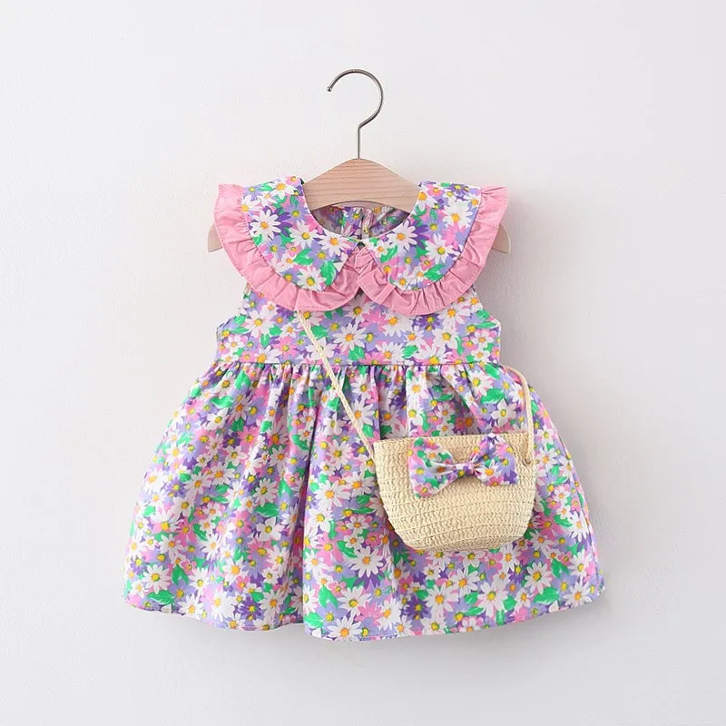 Vestido veraniego sin mangas para bebé – Estampado floral