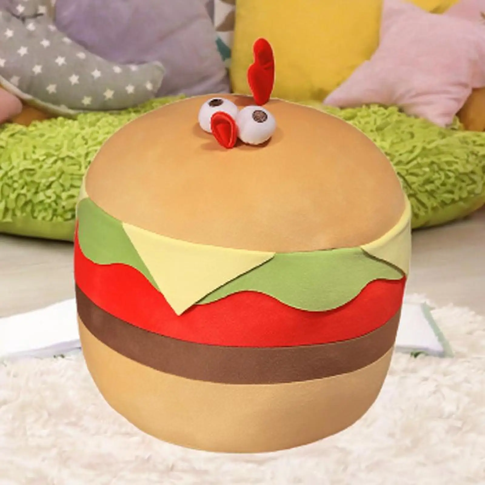 Peluche suave de pollo con forma de hamburguesa Dundun Foods - imagen 5