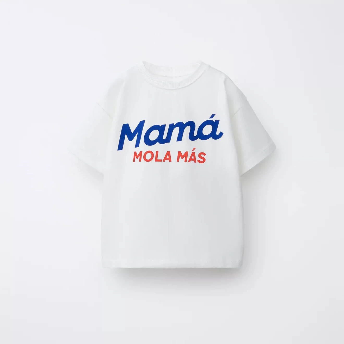 Camiseta de algodón con estampado de letras y cuello redondo - imagen 3