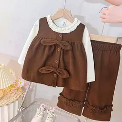 Conjunto de primavera para niña – manga larga con chaqueta suave