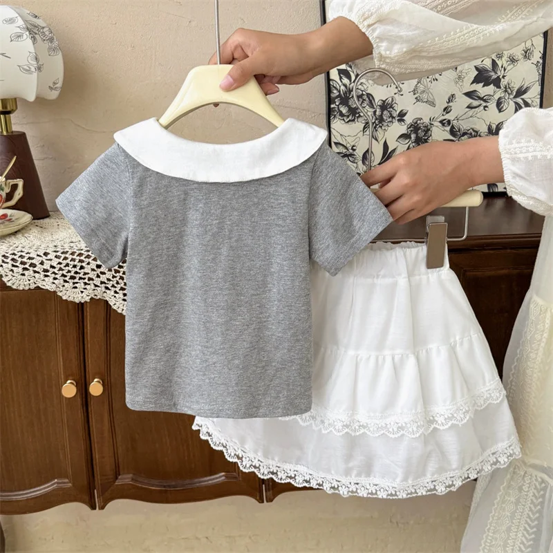 Conjunto verano niña: blusa lazo y falda de volantes - imagen 3