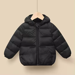 Abrigo de plumón con capucha para niños – Chaqueta cálida en otoño