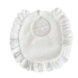 Babero de algodón en forma de U para bebé, con bolsillo saliva