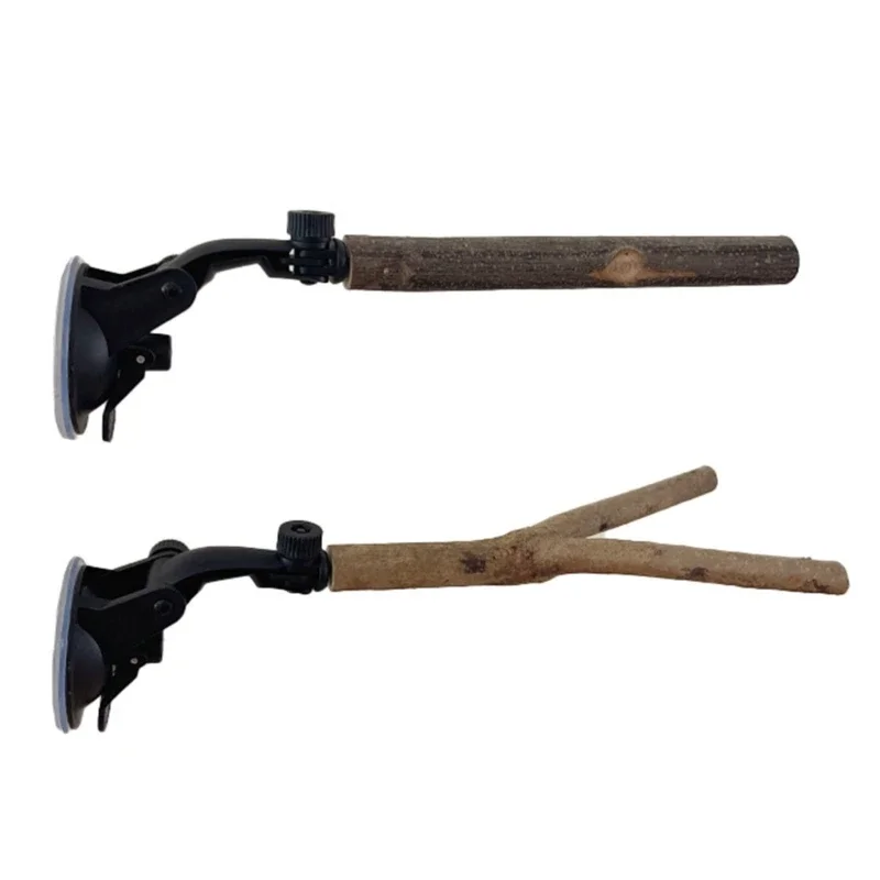 Percha de madera con soporte y ventosa