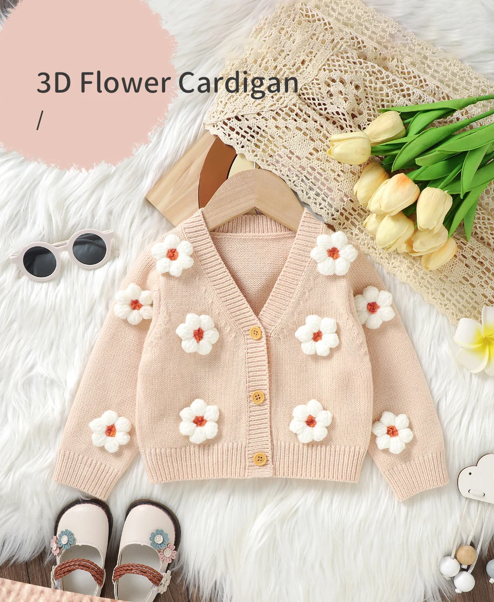 Cardigan infantil con estampado floral