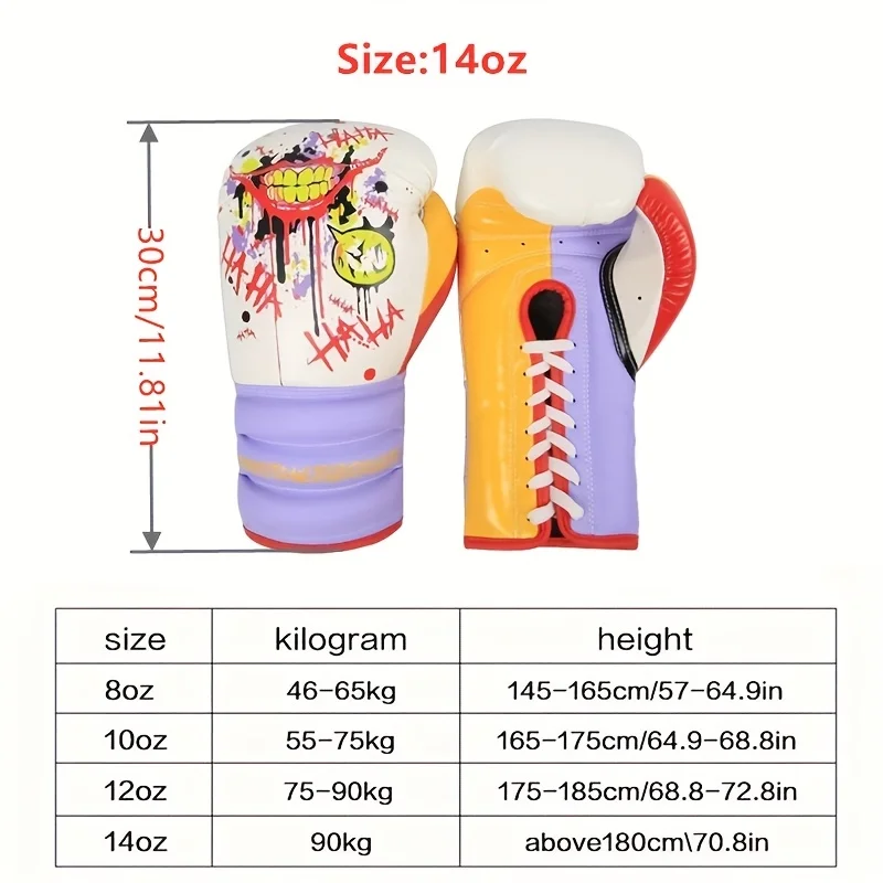 Guantes de boxeo ajustables con cordón y forro multicapa PU