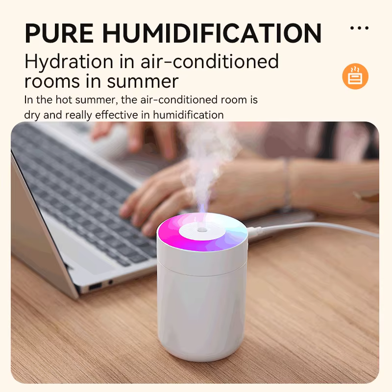 Humidificador de aire USB silencioso con luz LED de colores - imagen 4