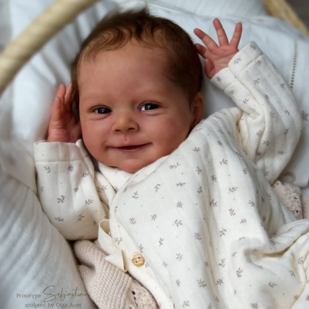 Kit muñeca reborn de vinilo realista Sebastián con molde - imagen 5