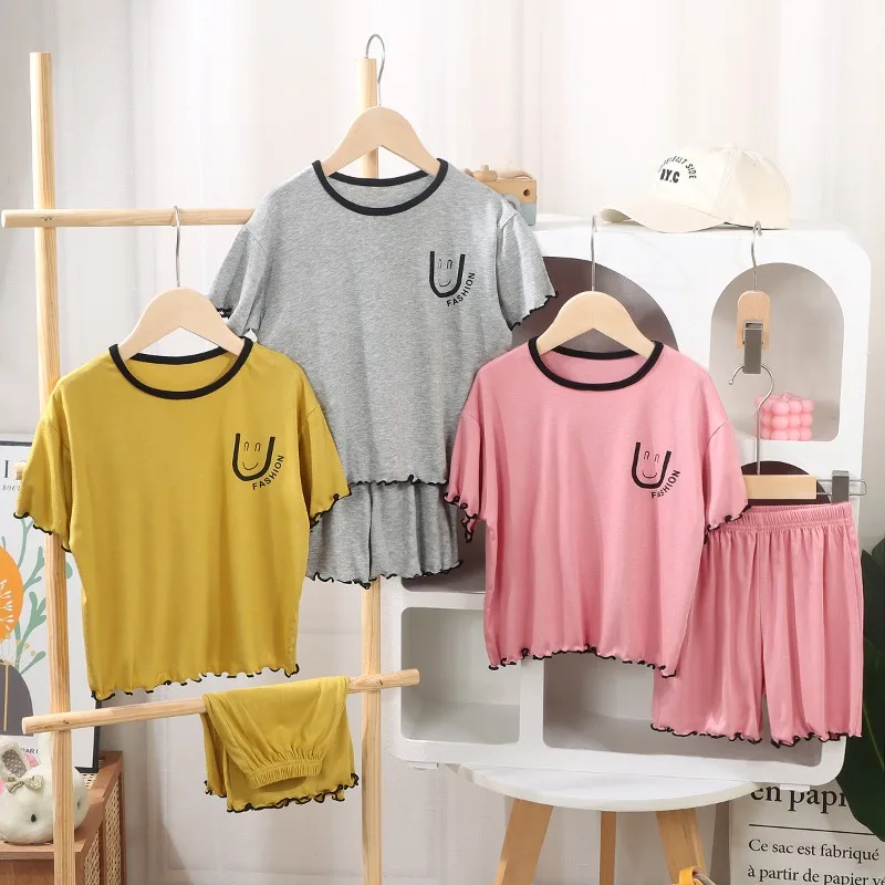 Pijama infantil de algodón suave – Color liso primavera