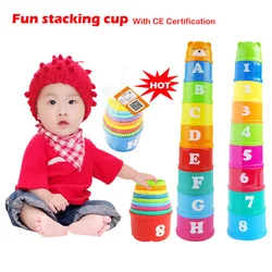 Tazas apilables arcoíris para bebés – Torre educativa Montessori