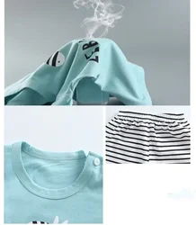 Conjunto verano niño: camiseta manga corta y pantalón a rayas cebra
