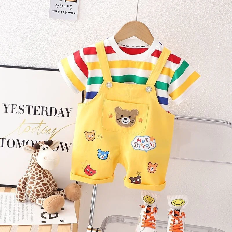 Conjunto a rayas de verano para niños – Mono deportivo infantil - imagen 3