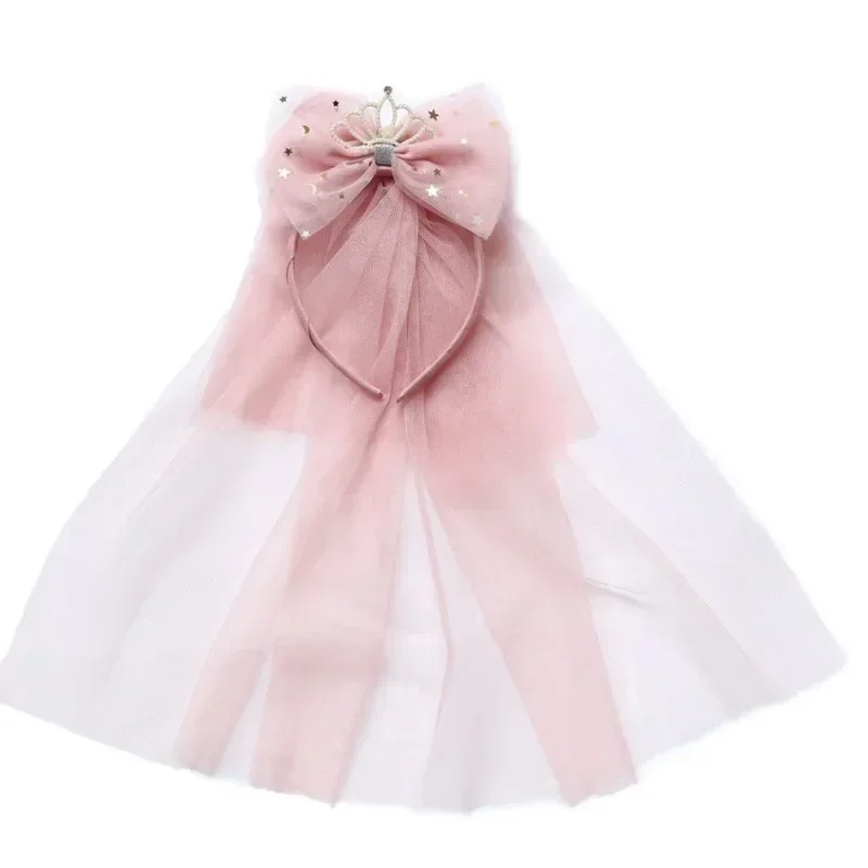 Diadema princesa con lazo y perlas – Tocado infantil para cumpleaños - imagen 4