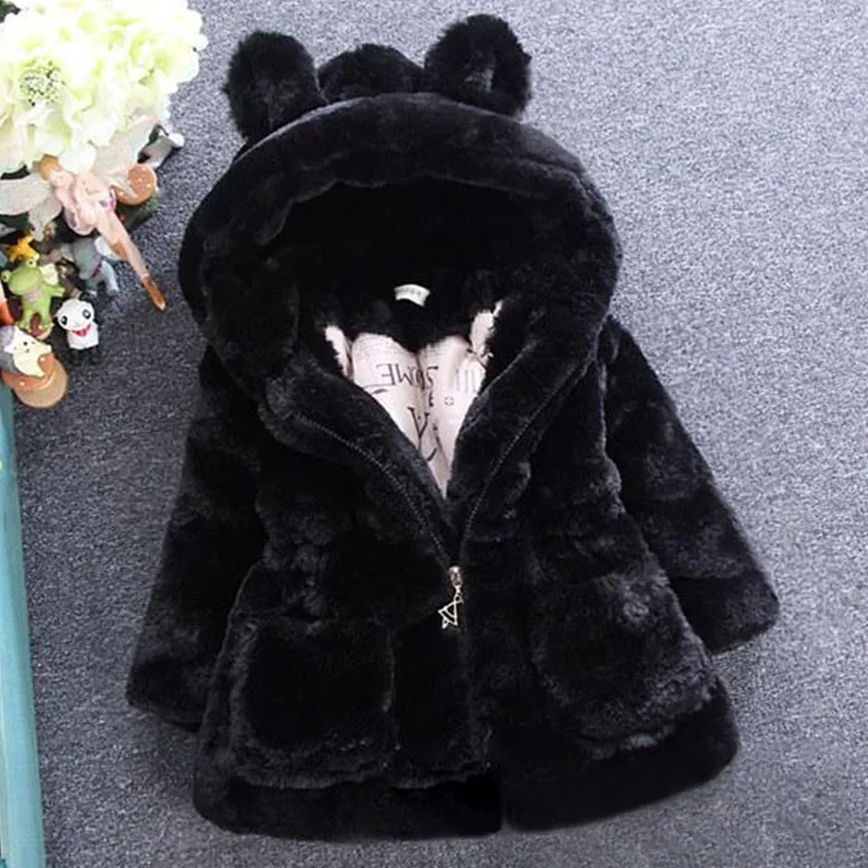 Chaqueta polar rosa con capucha para niña – Abrigo de invierno cálido - imagen 3