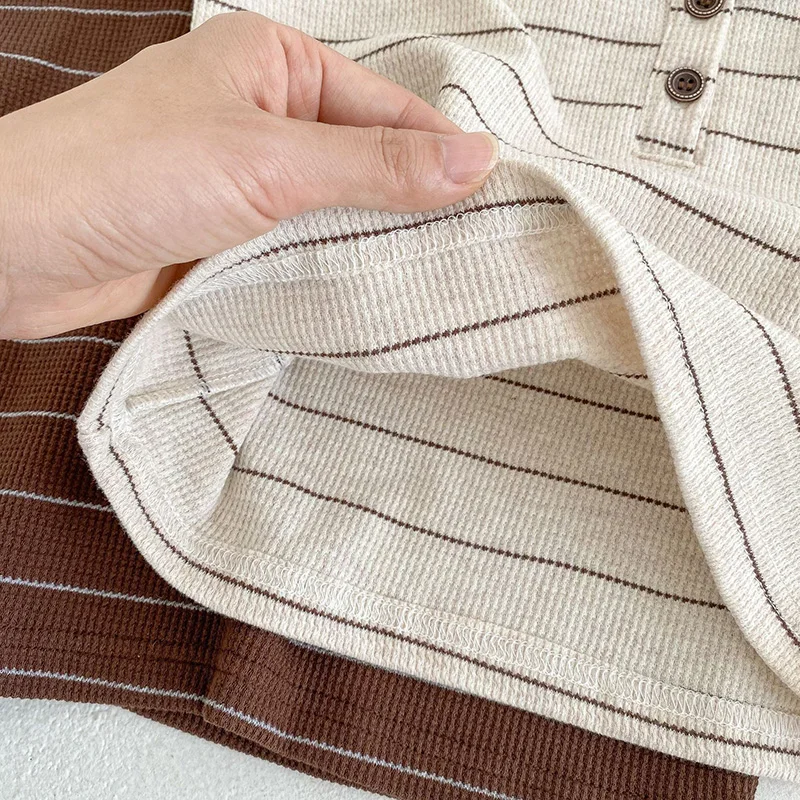 MILANCEL 2024 conjunto bebé verano con camiseta rayada y bombacho