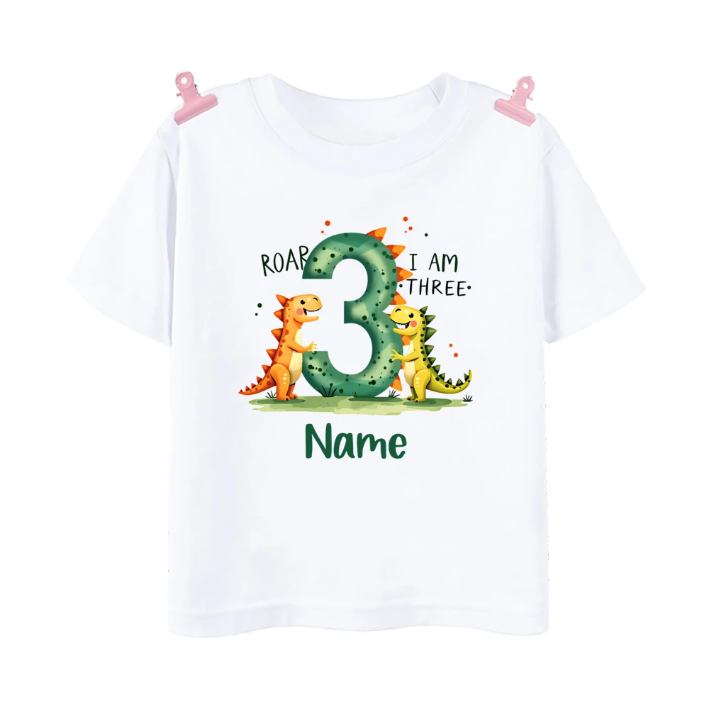 Camiseta personalizada de dinosaurios para niños de fiesta - imagen 3