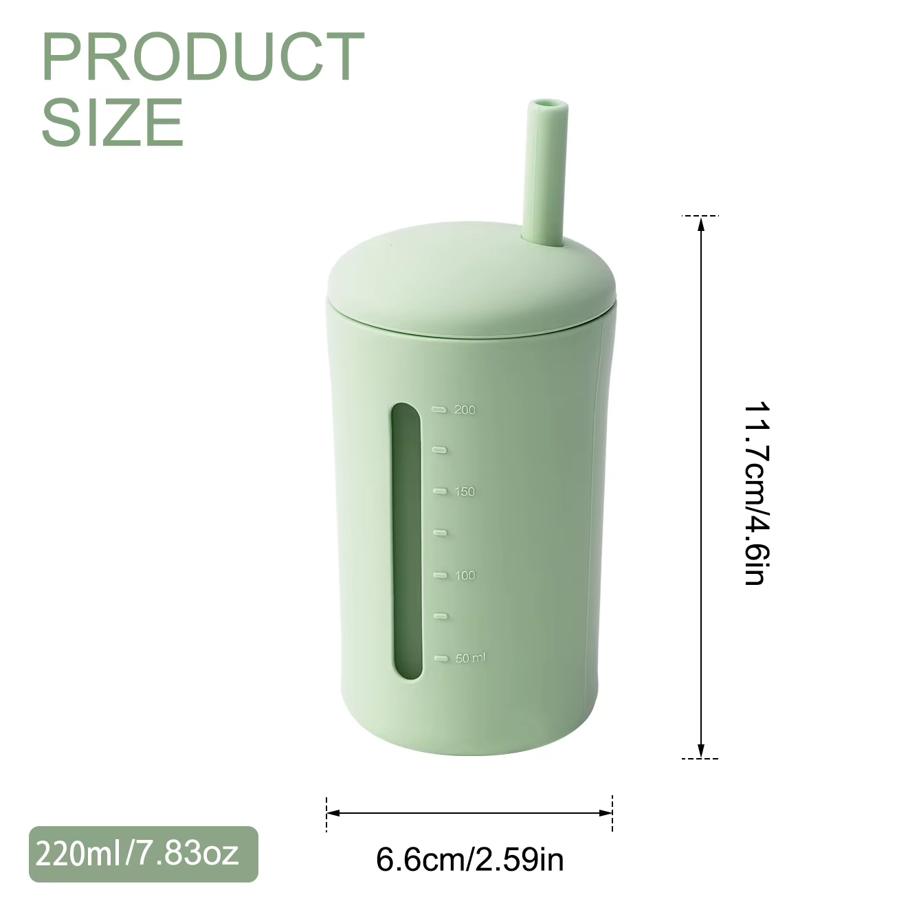 Taza con pajita silicona libre de BPA, antifugas entrenamiento bebés - imagen 3