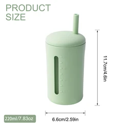 Taza con pajita silicona libre de BPA, antifugas entrenamiento bebés