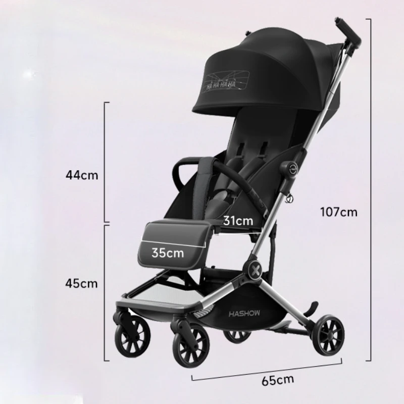 Cochecito de paseo plegable ligero para niños, reclinable