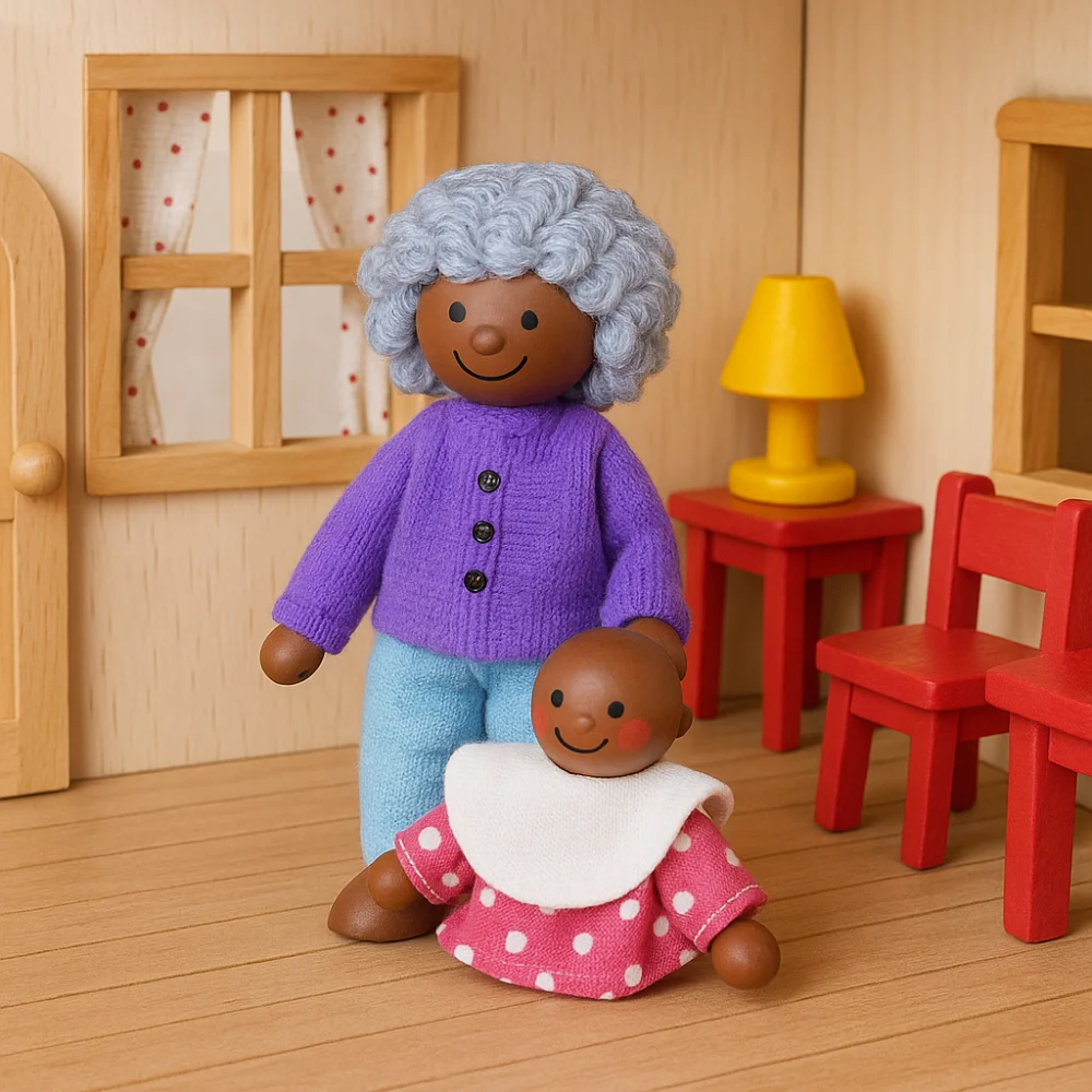 Escena de casa en miniatura con mobiliario