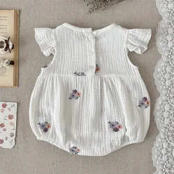 Body de verano niña con flores bordadas – mono cómodo