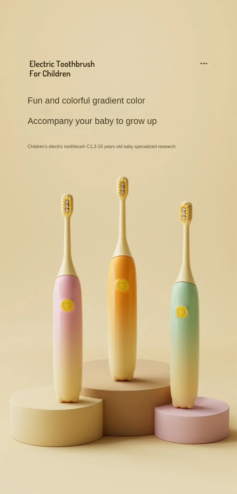 Cepillo dental sónico para niños en uso