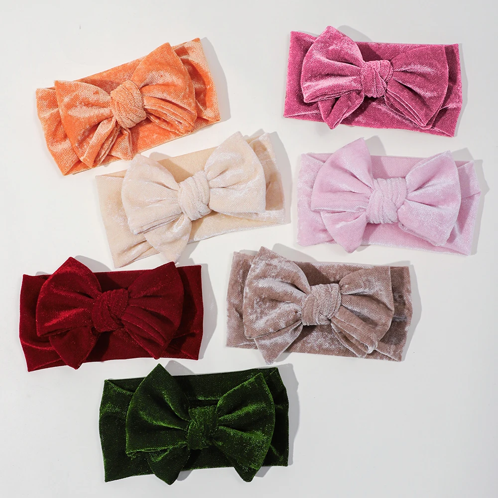 Diadema de terciopelo para bebé - lazos suaves y turbante elástico - imagen 4