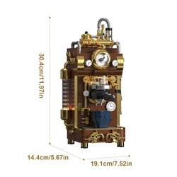 Bloques de construcción de cafetera de vapor retro con luces