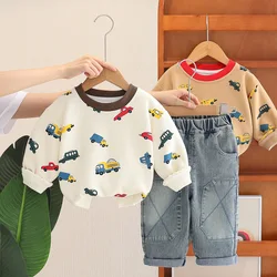 Conjunto bebé de camiseta manga larga con pantalón primavera y otoño
