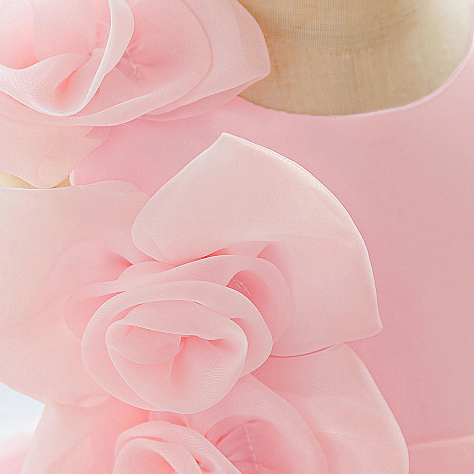 Tregren vestido princesa de cumpleaños sin mangas corte A flores 3D - imagen 5