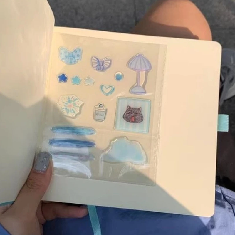 Pegatinas infantiles de gel curativo azul románticas para manualidades - imagen 4