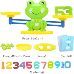 Juego de matemáticas Montessori STEM para niños con tarjeta rana