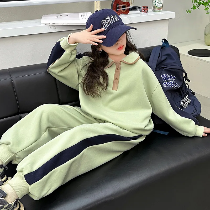 Conjunto de sudadera niña dos piezas otoño cálido y cómodo - imagen 2