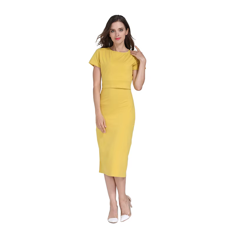 Vestido de lactancia de algodón elástico de verano - imagen 3