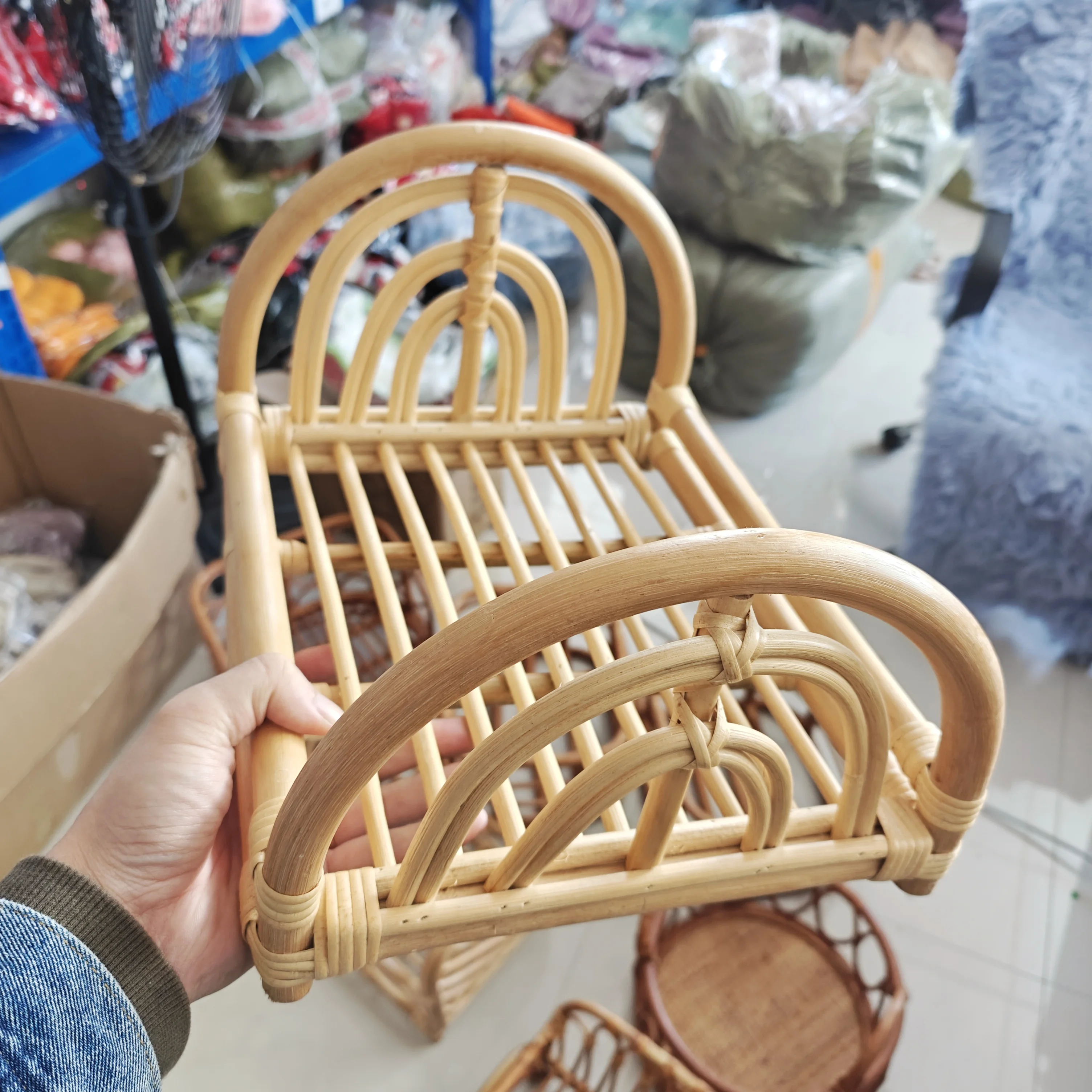 Accesorios de fotografía retro para recién nacido – Cesta y cama - imagen 5