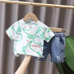 Conjunto veraniego para bebés y niños: camiseta de algodón con dibujos