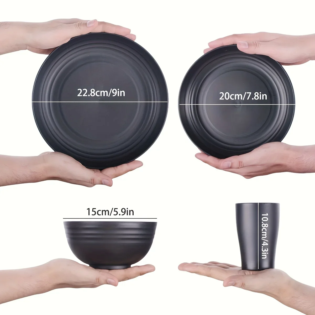 Taza de paja de trigo con bebida caliente