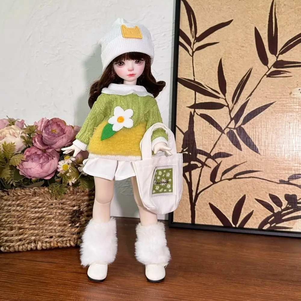 Conjunto de invierno para muñeca BJD con jersey, abrigo y vestido