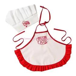 85AE Disfraz de cocinero para recién nacidos con delantal y gorro