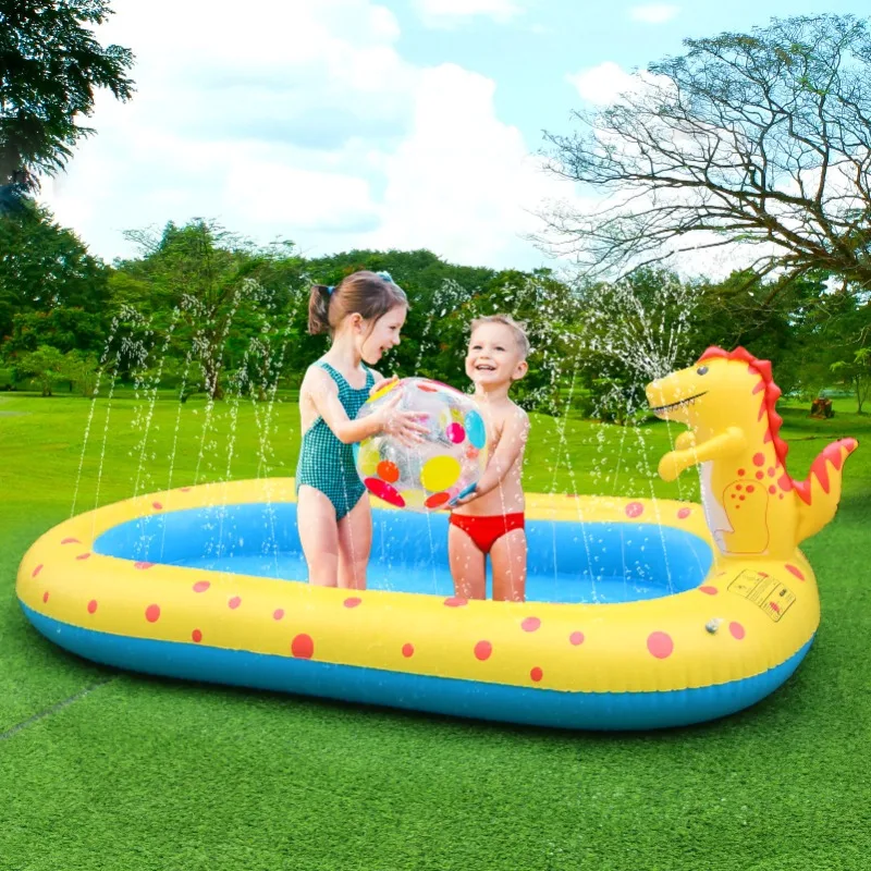 Piscina inflable infantil con pulverizador de dinosaurios para verano - imagen 2