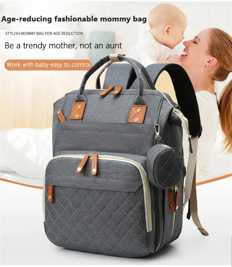 Bolsa maternal vista lateral con correas