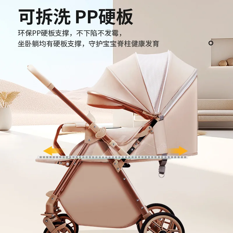 Cochecito de bebé bidireccional plegable y ligero para paseo - imagen 3
