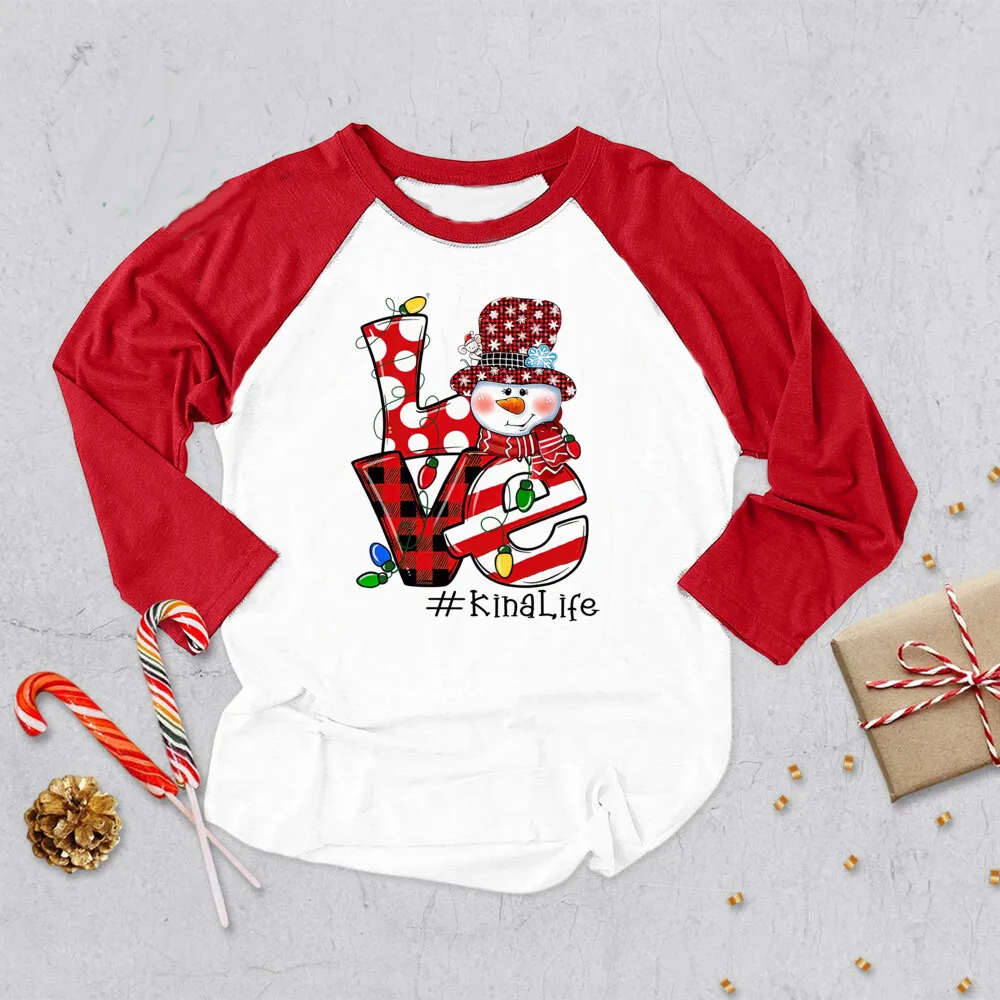Camiseta navideña con ciervos para niños y niñas