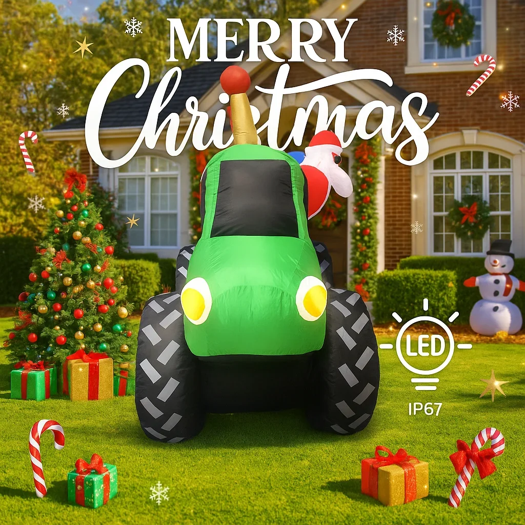 Camión monstruo inflable gigante de Navidad con luces LED jardín - imagen 5